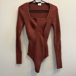 Abercrombie & Fitch Rust Ribbed Bodysuit